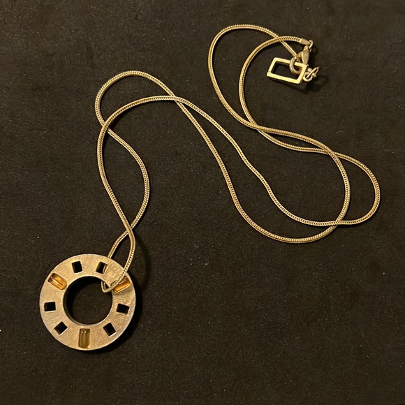 Designer Givenchy Gold Crystal Coin Long Necklace - Picture 9 of 10